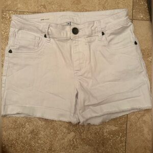 kut from the kloth white denim jean shorts